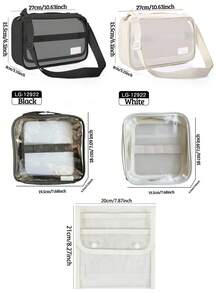 1 Pc Larage Capacity Clear Pencil Cases,Multi Layers Slots Portable Storage Perfect For Office And Diary Enthusiasts Gift Friends,Students Gift Choice Back To School Art Supplies Stationery Drawing Storage Tools,Bag - Clear - View 13