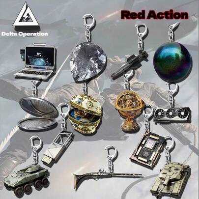 1个2026新款三角洲特种部队战术动作游戏主题亚克力钥匙扣 - 游戏装备模型背包挂件配件 - [军事训练纪念品/游戏周边/男士时尚配饰] 创意军事风挂件 - 完美礼物