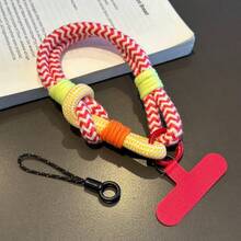 2026 Frühlingsfest, Valentinstag Handyband, kreative farbige gewebte Handyband kurze Handgelenksschnur Baumwolle doppelstrang Sicherheits Anti-Verlust Clip Handykette, geeignet für Outdoor-Reisen, Wandern, für Männer und Frauen, kurze Seil Handyhalter, Smartphone Armband, Smartphone Schutzhülle Band, Schlüsselanhänger