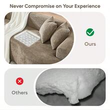 YOGLAD 112" Modern Cloud 4-Seater Sectional Curved Sofa, Minimalist Compression Living Room Couch, Chenille Upholstered Oversized Fluffy Sofa With Deep Seat, Modular L-Shaped Cloud Couch For Small Space, Plush Velvet-Like Soft Fabric Boneless Sofa With Supportive High-Density Foam & Spring, Easy To Move, Washable Removable Cover, Pet-Friendly Lounge Sofa Bed, Contemporary Apartment Furniture, No Assembly Needed, Black/Grey/Green - Nâu nhạt - Xem 4