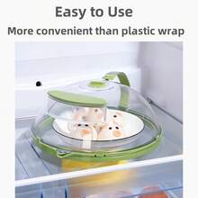 2-In-1 Microwave Steamer And Splash Guard Lid, Transparent Microwave Splash Guard Lid With Handle And Water Storage Container, Microwave Plate Lid, Home Kitchen Gadgets And Accessories (1PC) - 綠色 - 查看 9