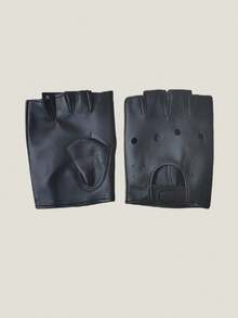 1 Pair Half Finger Breathable Polyester Fitness Gloves - Black - View 5