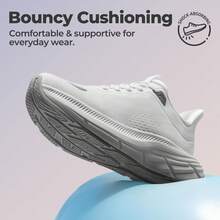 Hands-Free Slip-On Sneakers For Women – All-Day Comfort For Walking, Running, Gym & Athletic Wear Comfortable Women's Walking Shoes With Cushioning ActiveBreeze Non-Slip Running And Tennis Sneakers | Breathable Athletic Shoes For Gym Workouts - 白色 - 查看 4