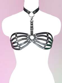 女士时尚 PU 皮革腰带，哥特式束身衣腰带，情人节礼物，狂欢节服装腰带，性感女士配饰，狂欢 - 黑色 - 查看 12