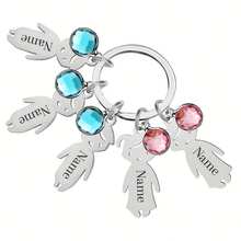 1pc Customized Birthday Stone Doll Keychain, Personalized Birthday Stone Doll Keychain, Can Customize 1-5 Boy/Girl Keychains, Keychain Accessories, Bag Pendant, Customized Family Keychain Gift, Name Customization, Christmas, Halloween, Anniversary Gift, Suitable For Fathers, Mothers, Birthday Gifts, Mother's Day And Father's Day Gifts, Gifts For Couples, Best Friends, Daughters And Sons - Multicolor - View 11