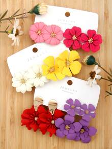 Betykuku 12 件波西米亚多色花卉金属吊坠耳环套装，适合女士和女孩的礼物，适合日常穿着和场合 - 彩色 - 查看 6