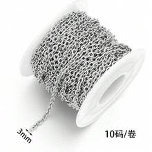 10m/Roll Stainless Steel Flat Cross Chain, Minimalist Fashion Flattened O-Shape Delicate Chain, Rust-Resistant Handmade Jewelry Accessory Chain, DIY Jewelry Making Chain - Long Flat Cross Chain - View 12