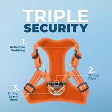 Best Pet Supplies Voyager - Arnés ajustable para perro con rayas reflectantes para caminar, trotar, chaleco resistente de cuerpo completo sin tirones con correa en D, transpirable para todo tipo de clima, color naranja, M - Estilo 220 (morado) - Ver 6