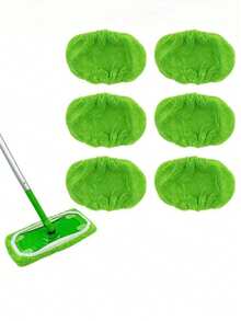 4pcs Reusable Replacement Mop Pads, Super Absorbent And Durable, Suitable For Wet And Dry Flat Mops, Quick Drying, Anti-Staining And Washable, Essential Cleaning Supplies Set - Grey - View 10