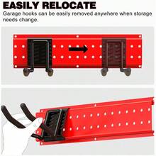Organizador de herramientas de garaje soporte de pared de 48 pulgadas con 9 ganchos organizador de pared para garaje soporte de herramientas para cobertizo de pala rojo - Rojo - Ver 5