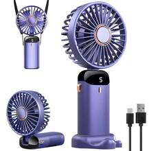 1個夏季手持式風扇，5段速靜音USB充電式便攜迷你電風扇，強勁便攜風扇適用於辦公桌、學生宿舍，超長電池續航力，小型戶外超強冷卻裝置，度假旅行必備，禮物、戶外、海灘、旅行、運動、居家、辦公、日常使用、假期必備、汽車旅行、室內/戶外冷卻，靜音便攜風扇，身體風扇 - 彩色 - 查看 17
