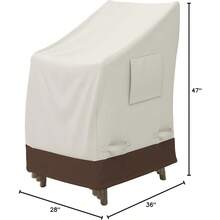 Basics Outdoor Patio Stackable-Chair Cover Beige Tan - BeigeBronceado - Ver 7