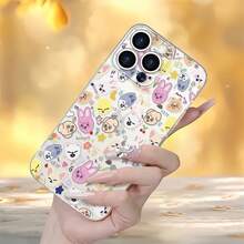 Adorable funda con diseño de animal print kawaii, compatible con iPhone 16, 15, 14 Pro Max, 13, 12, 11, XR y XS Plus. Fabricada en silicona TPU, ofrece protección contra golpes y caídas, además de una excelente sensación al tacto. Es el regalo ideal para familiares, amigos y seres queridos. - transparente - Ver 2
