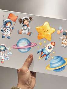 50pcs Astronaut Stickers For Notebook, Phone Case, Diary, Scrapbook, Window, Skateboard, Luggage, Fridge, New Year Gift