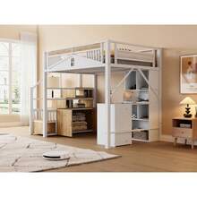 Kids Bed Frames, Headboards & Footboards - White + Metal & Wood + 140cm*200cm-2 - View 5