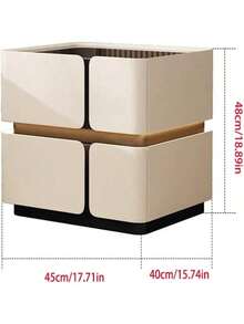 Modern Nightstand Solid Wood Bedside Table, High-End Home Master Bedroom Creative Bedside Table Bed Side Tables Bedroom,Mesa De Noche/Bedroom Furniture/Night Stand - 奶油白 - 查看 9