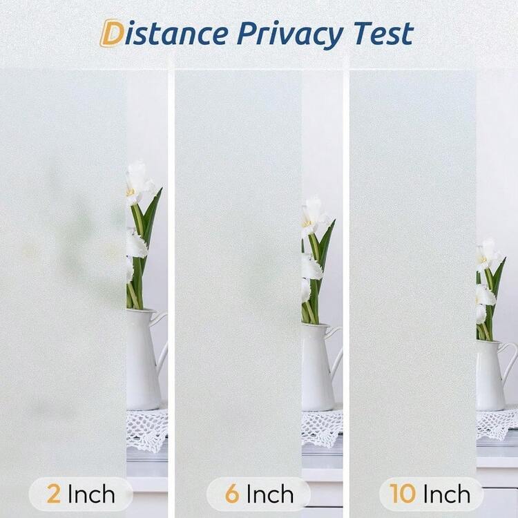 Rabbitgoo Película de privacidad para ventanas revestimiento de vidrio adhesivo estático opaco decorativo para tiendas de oficinas en el hogar etiqueta de puerta reutilizable para baño 44.5 x 200 cm - Puro - Añade 8