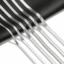 1条不锈钢式扁平链条项链，链节宽度可选2/3/4/5毫米，蛇骨链设计，男女通用 - 刀片鏈 - 查看 5