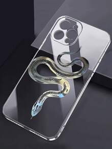Funda para teléfono con diseño de serpiente plateada, compatible con iPhone 16, 15, 14 Pro Max, 13, 12, 11, XR y XS Plus. Fabricada en silicona TPU, ofrece protección contra golpes y caídas, además de una excelente sensación al tacto. Es el regalo ideal para familiares, amigos y seres queridos. - transparente - Ver 1