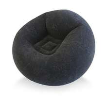 45x45x28 Inflatable Beanless Bean Bag Chair Lounge Sofa - Black - 黑與白 - 查看 1