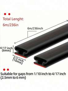 6m/Roll Door Seal Strip For Anti-Theft Door Gap Sealing Strip Windproof Wear-Resistant Self-Adhesive Strip / Soundproof & Collision- Weather Stripping Door Seal Soundproof Waterproof Insect Repellent Dustproof Windproof - Multicolor - View 8