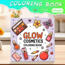 GDTME 1 Pc Makeup Coloring Book, 24 Pages, Includes Many Cute Plush Makeup Items, Suitable For Adults And Children, Can Be Used As Back To School Gift, Spring Gift, Valentine's Day Gift, Stationery Or Home Decor, Size 7.9 X 7.9 Inches. - Multicolor - View 24