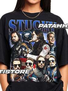 Limited Stucky Steve Rogers And Bucky Barnes Vintage T-Shirt, Gift For Woman And Man Unisex T-Shirt - 黑色 - 查看 1