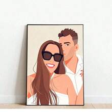 Flaches Portrait, individuelle Illustration, personalisiertes Foto, Foto-Illustration, personalisiertes Portrait, Geschenk für Freund, Geschenk für Freundin - Verschiedenfarbig - Übersicht 3