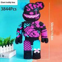 50 cm Grand ensemble de blocs de construction colorés en forme d'ours en peluche, cadeau d'anniversaire créatif, jouet de blocs de construction anti-stress, collection pour personnes âgées, meilleur cadeau d'anniversaire - multicolore - Voir 4