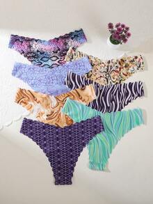 Bộ 7 chiếc quần lót nữ gợi cảm họa tiết da báo, không đường may, chất liệu vải mềm mại, thoải mái. - Nhiều màu - Xem 2