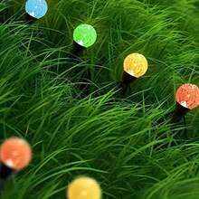 FACHOI-20/40 LED Solar Garden Lights Outdoor, Multicolor/Warm Bubble Pathway Lighting With 8 Modes, Auto On/Off, IP44 - Crystal Ground Stakes For Walkway, Backyard, Lawn, Christmas & Party Decorations - Colored Light - View 7