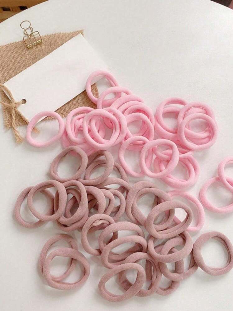 100/200/300/500pcs Women Simple Elastic Hair Ties, Versatile Casual Hair Accessories For Ponytail, Braids. Suitable For Daily Wear, All Seasons, School Supplies, Women Accessories ,Hair Rubber Bands ,Scrunchies ,Hair Rope Elastic Band - Multicolor - View 2