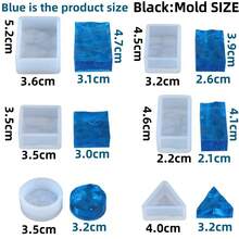 5pcs Ripple Silicone Mold Set Random Mixed,Triangle, Circle, Square, Rectangle, Ripples, Wave Texture, 3D Silicone Mold For Keychain,DIY Jewelry Pendant,Cake Decoration, Candle Soap Aromatherapy Stone,Handmade Accessories,DIY Mold For Back To School - Clear - View 4