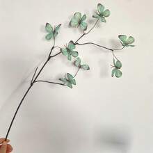 1 pezzo Fiore artificiale a forma di farfalla, stelo finto secco a forma di farfalla di 5/8, decorazione per casa, finestra e giardino, vetrina e composizione floreale, di alta qualità e realistica, adatto per arco floreale da matrimonio - Multicolore - Visualizzare 20