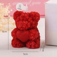 1pc Teddy Bear Scented Candle Gift Set, Heart-Shaped Design, Suitable For Confession, Birthday, Home Decor, Party, Dining Table, Holiday Gift, Gift Box, Banquet, Festival Celebration, Atmosphere Lighting, Graduation Gift And More Occasions - Multicolor - View 5