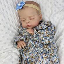 Asleep 48 CM Reborn Baby Doll Toys With 3D-Paint Skin And Visible Veins, Vinyl Limbs Cloth Body Princess Doll For Girl Birthday Gift Play House Toy - Muñeca bebé durmiendo - Ver 8