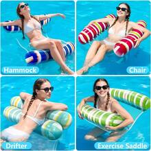 Meegoo Adult Pool Floats Inflatable Water Hammock Beach Vacation Essentials for Pool Lake or Summer Parties - Paquete de 5 - Ver 5