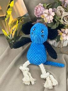 New Pet Plush Doll With Sound, Chewable, Teeth Grinding, Self-Entertaining Knotted Sisal Rope, Cute Hamster Design, Suitable For Small Dogs