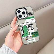 Una linda funda de teléfono verde con dinosaurio y láser negro, elegante y simple, funda de protección personalizada y creativa, diseño a prueba de golpes y anticaídas, resistente a la suciedad y duradera, compatible con Apple, adecuada para  17.17 Pro...17 Pro Max...17 Agua. 16.16 Pro...16 Pro Máx.16 más.. 15.15 Pro Max...15 Pro...15 más.. 14.14 Pro...14 más..14 Pro Max... 13.13 Pro...13 Pro Max...12.12 Pro...12 Pro Max...11.11 Pro...11 Pro Máx.XR.X.XS.XS máx.Se.MiNi. Muy adecuado para regalos de Halloween, Pascua, cumpleaños, ideal para novias, novios, amigos e incluso - Negro 3027 - Ver 5