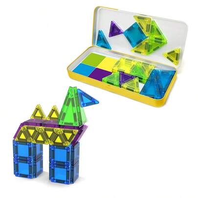 29pcs/50pcs Mini Magnetic Building Blocks Toy With Storage Case Portable Magnetic Blocks For Easy Play And Storage Children's Magnetic Building Blocks Toy, Suitable For Ages 3+ Ideal Holiday Gift, Birthday Gift, Christmas Gift