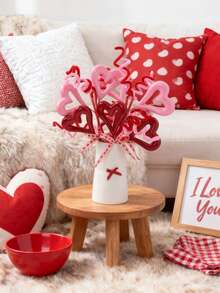 3支装心形浆果装饰签，DIY情人节礼物装饰，粉色心形浆果签搭配红色浆果，适用于情人节、婚礼、烛光晚餐、周年纪念日等场合。 - 彩色 - 查看 7