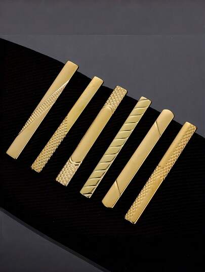 5cm Stylish Gold-Color Men's Formal Business Tie Clip, Minimalist Design, Geometric Pattern, Polished Appearance, Fashionable Tie Clip, Suitable For Business Attire, Daily Wear, Fashion-Forward Men