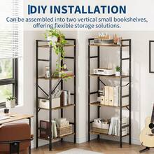 Librero Industrial de 4 Niveles con Estructura Sólida de Metal y Estantes de Madera | 14 Repisas Abiertas para Exhibición y Almacenamiento | Ideal para Oficina, Sala o Dormitorio con Estilo