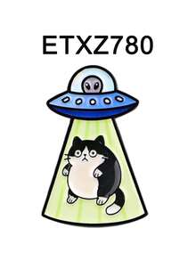 1PC Kawaii Cat Series Enamel Pin UFO Brooches For Women Lapel Pins Badge On Backpack Cloths Accessories Fashion Jewelry Gifts