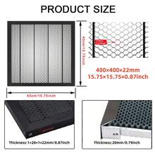 NEJE 激光蜂窝工作台 400*400mm/15.7*15.7 英寸蜂窝板工作台，适用于所有品牌的数控激光雕刻切割机，如 Xtool、ATOMSTACK、LASERPECKER、SCULPFUN、Ortur、ACMER、DAJA 及其他激光雕刻切割机配件。