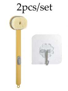 2支装液体沐浴刷，去死皮背部磨砂刷，带挂环，独立刷头，内置沐浴露储液罐，是深度清洁和按摩的理想之选