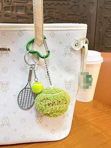 1pc Baseball & Tennis Keychain Pendant, Creative Keychain Decor, Gift For Friends, Family, Valentine's Day, Birthday, Holiday, New Year, Party Accessory - Multicolor - View 6