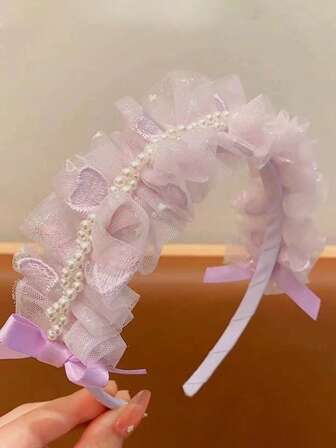 1pc Girls Purple Fashionable & Lovely Children's Headband, Kids Hair Accessories For Casual, Holiday, Birthday Party, Daily Use
