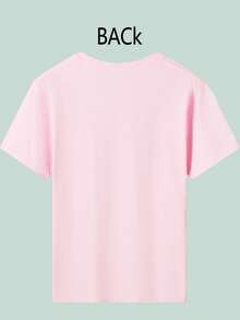 Girl Group Print On KATSEYE Photo Frame, American Street Y2K Hip-Hop Style, Cute Baby Outfit Unlock Childlike Fun, New Fashion, Versatile Casual Outdoor Children's Clothing, Durable, Soft And Comfortable, Skin Friendly Children's Clothing Top Can Be Given As A Gift - 粉色 - 查看 3