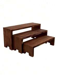 3-Tier Wooden Display Rack, Rectangular Cake Stand, Perfume & Cologne Organizer - 3pcs/set Of Display Rack - View 7